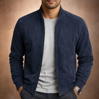 Noel - Men's Soft Suede Bomber Jacket with Ribbed Cuffs