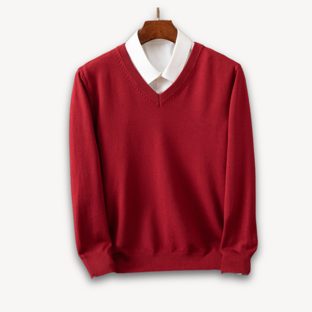 Perceval - Men's V-Neck Cashmere Pullover
