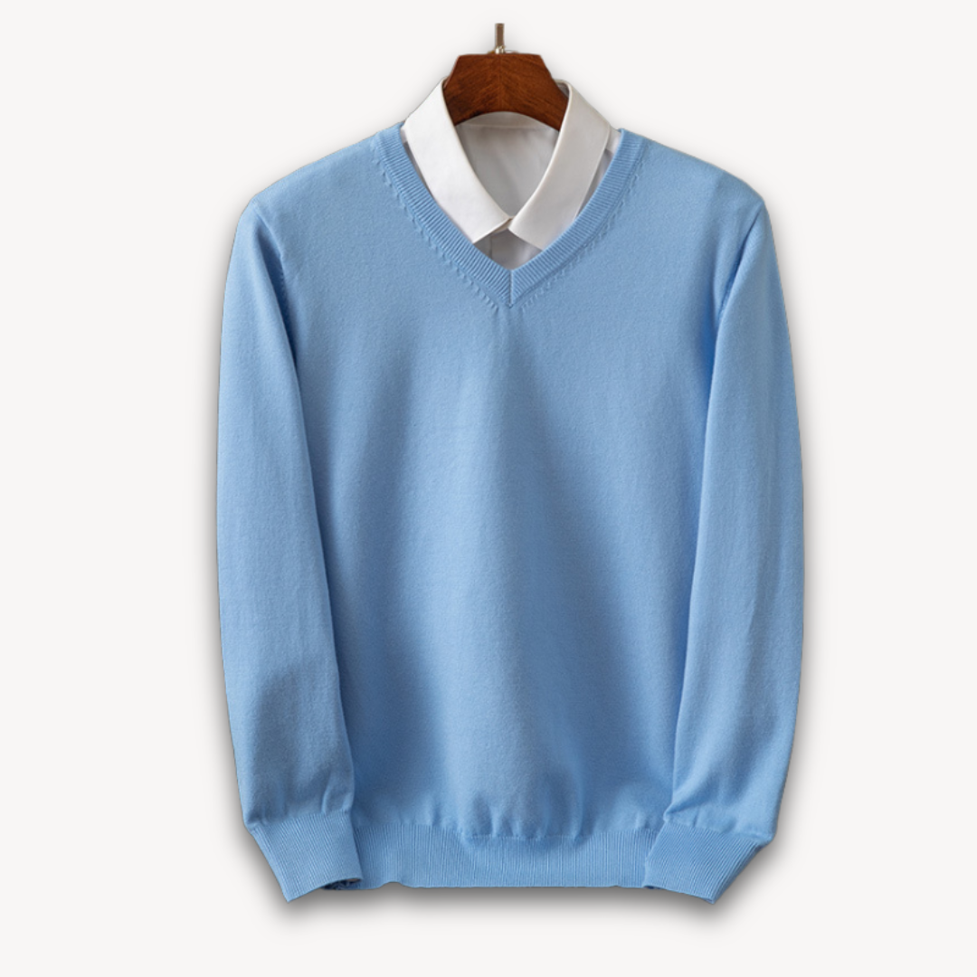Perceval - Men's V-Neck Cashmere Pullover
