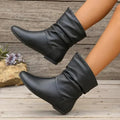 Petra - Women's Leather Slouch Mid-Calf Boot