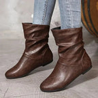 Petra - Women's Leather Slouch Mid-Calf Boot