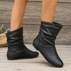 Petra - Women's Leather Slouch Mid-Calf Boot