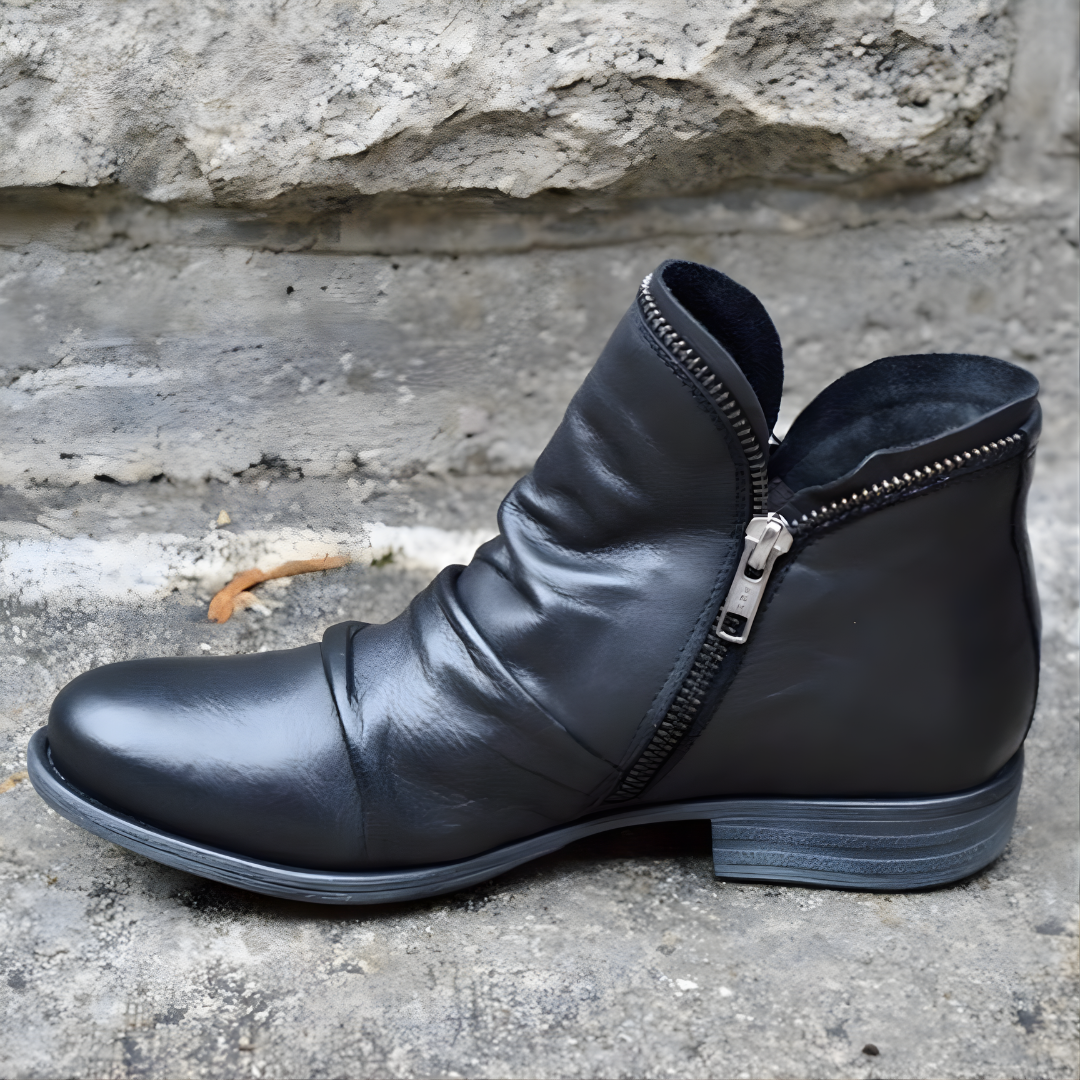 Portia - Women's Ruched Ankle Boots