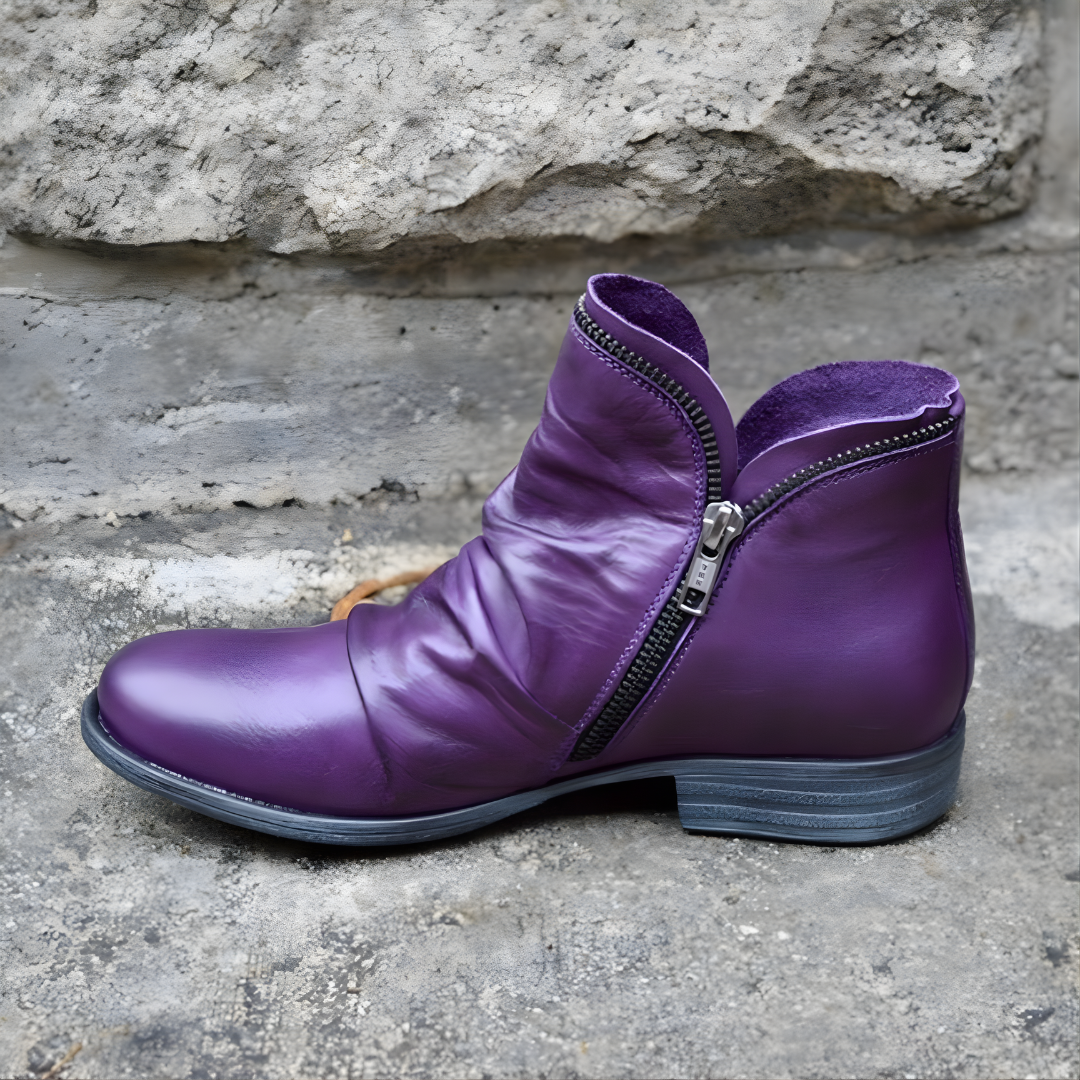 Portia - Women's Ruched Ankle Boots