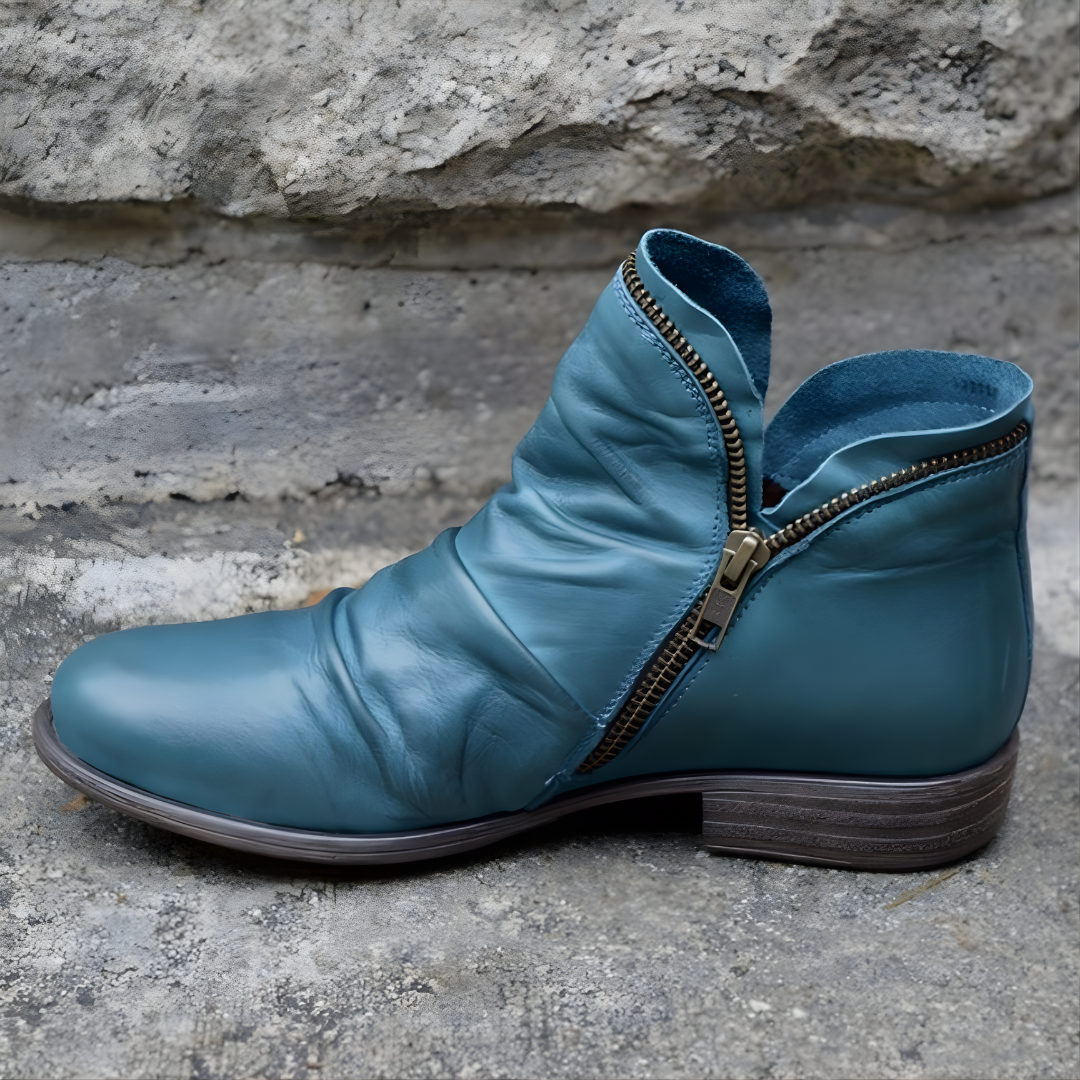 Portia - Women's Ruched Ankle Boots