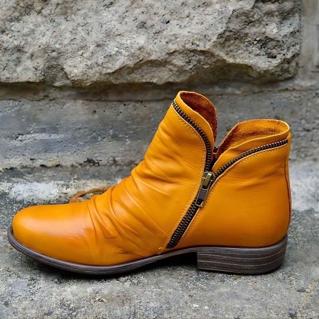 Portia - Women's Ruched Ankle Boots