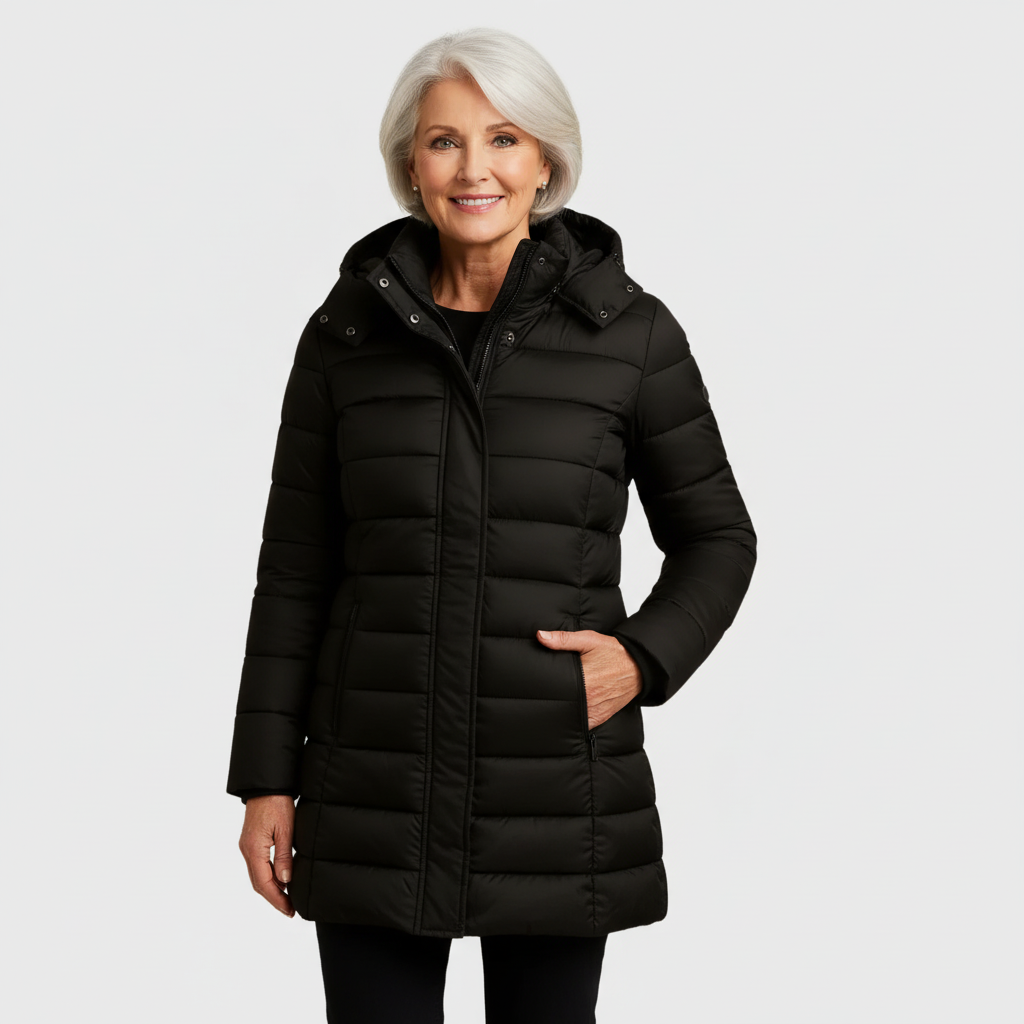 Precy - Women's Puffer Coat with Channel Quilting and Two-Way Zip