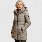 Precy - Women's Puffer Coat with Channel Quilting and Two-Way Zip