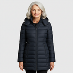 Precy - Women's Puffer Coat with Channel Quilting and Two-Way Zip