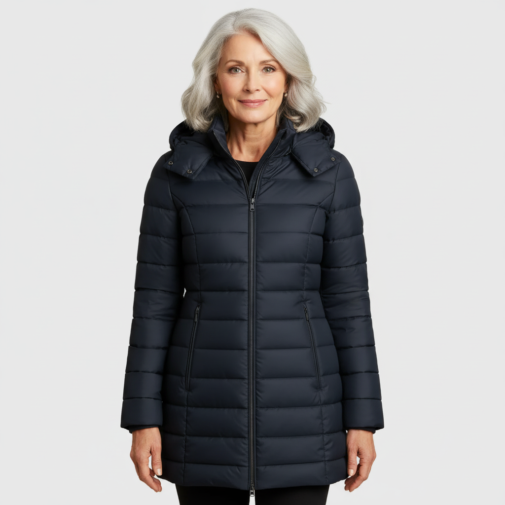 Precy - Women's Puffer Coat with Channel Quilting and Two-Way Zip