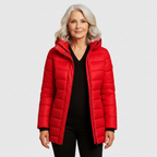 Precy - Women's Puffer Coat with Channel Quilting and Two-Way Zip