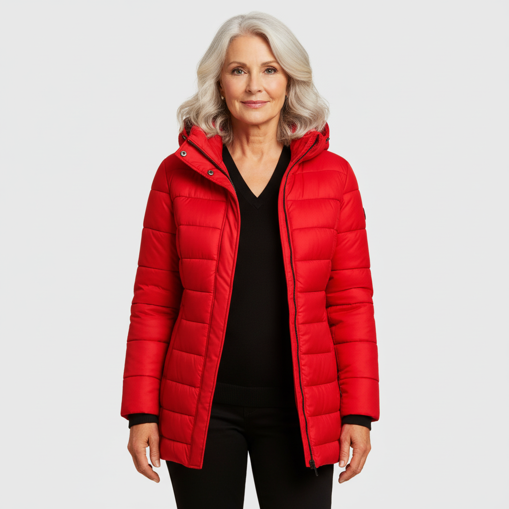 Precy - Women's Puffer Coat with Channel Quilting and Two-Way Zip