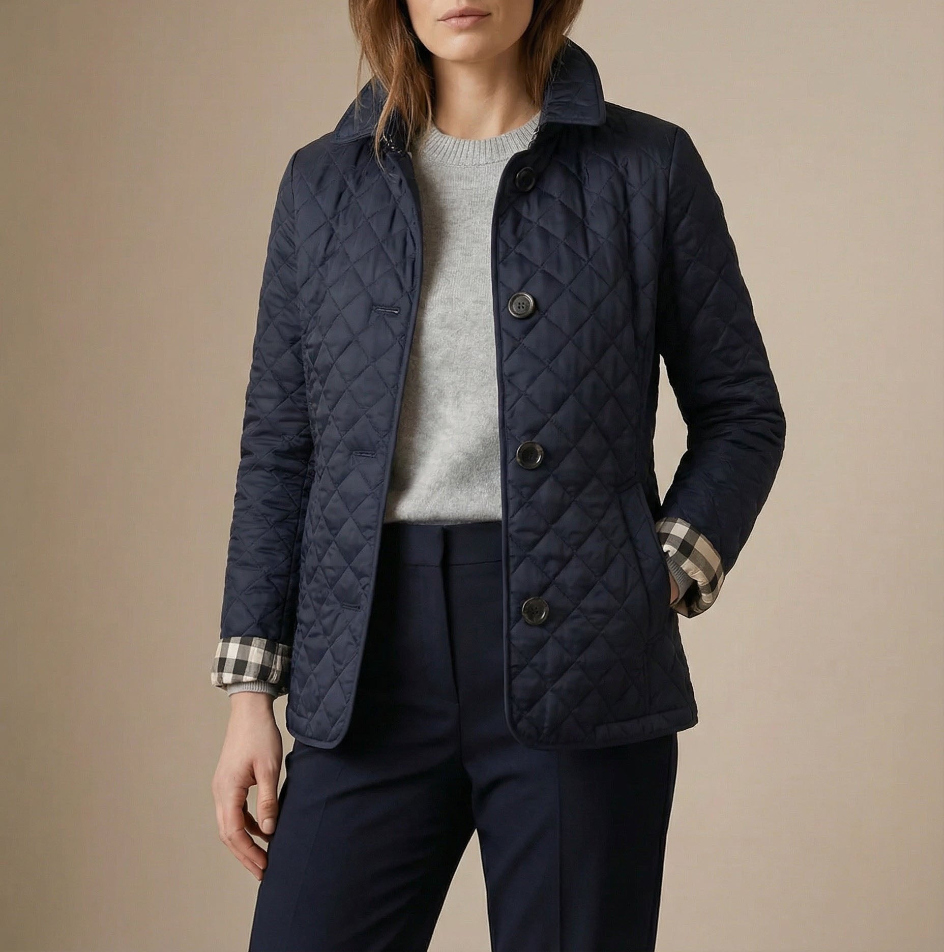 Priya - Women's Quilted Button-Up Jacket