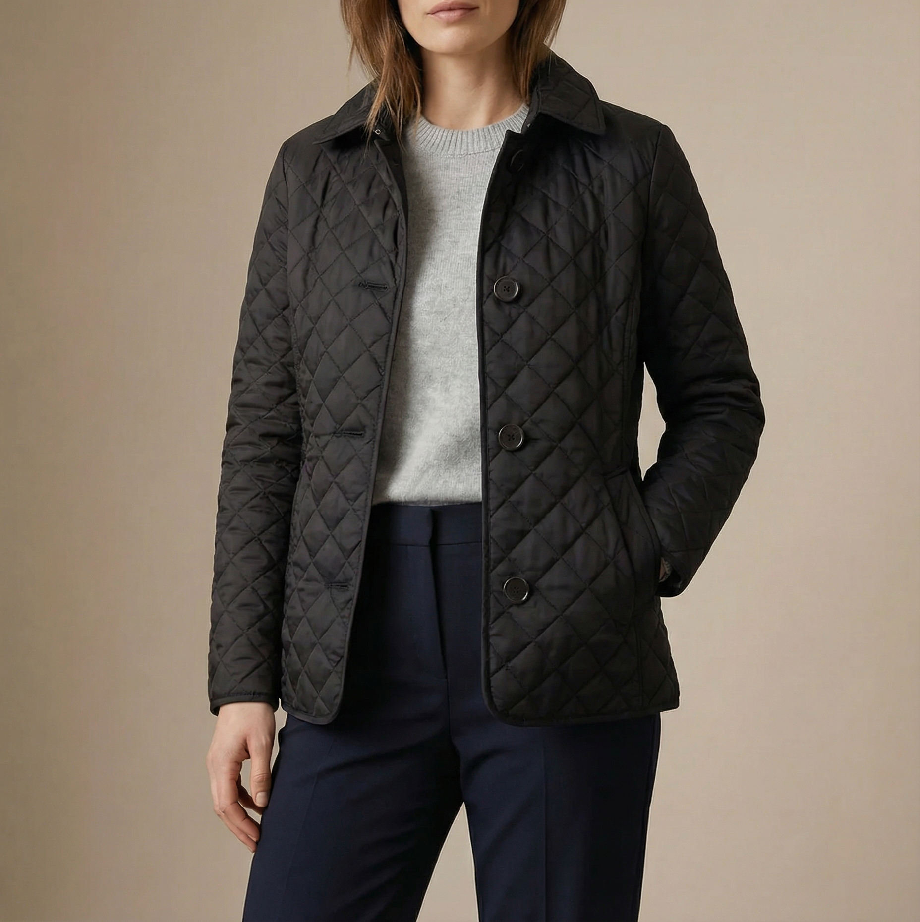 Priya - Women's Quilted Button-Up Jacket