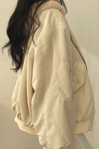 Raina - Women's Oversized Plush-Lined Bomber Jacket