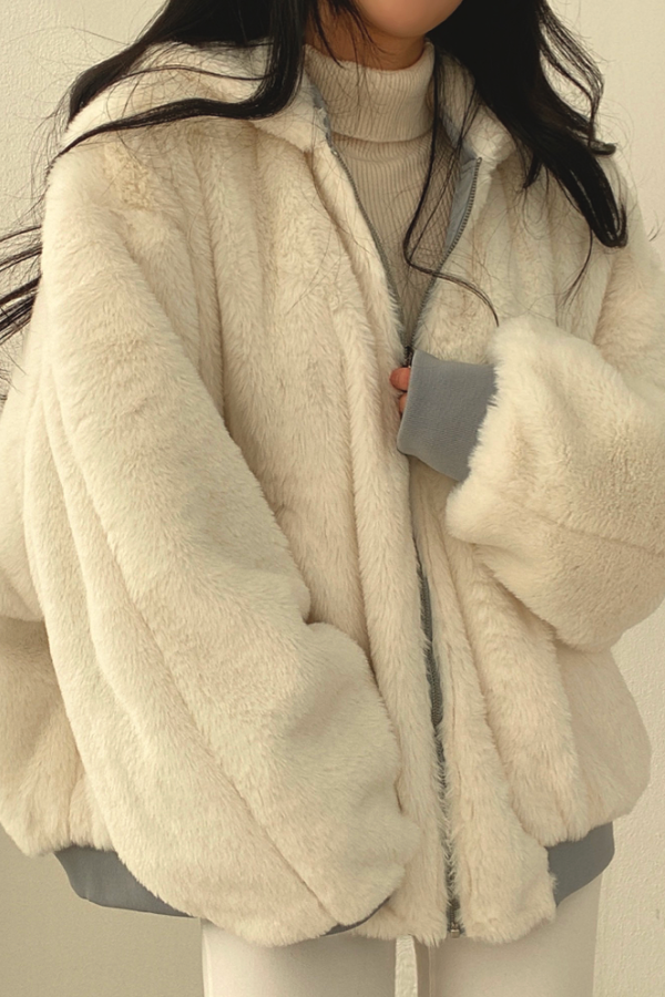 Raina - Women's Oversized Plush-Lined Bomber Jacket