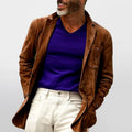 Raymond - Men's Faux Suede Notch Lapel Blazer with Pockets 2