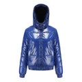 Riley  - Women's Glossy Quilted Puffer Jacket with Hood