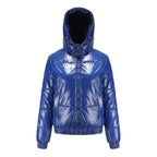 Riley  - Women's Glossy Quilted Puffer Jacket with Hood