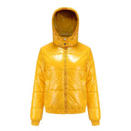 Riley  - Women's Glossy Quilted Puffer Jacket with Hood