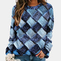 Rosetta - Women's Quilted Argyle Crew Neck Sweater