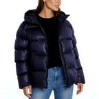 Rosette - Women's Zip-Up Hooded Quilted Jacket with Pockets 5