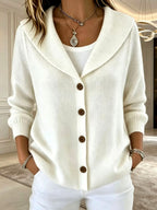 Sadie - Women's Shawl-Collar Button-Up Knit Cardigan 1