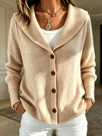 Sadie - Women's Shawl-Collar Button-Up Knit Cardigan 2