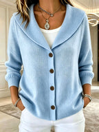 Sadie - Women's Shawl-Collar Button-Up Knit Cardigan 3