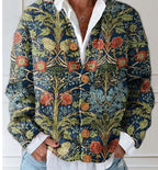 Sarah - Women's Floral Knit Cardigan with Open Front