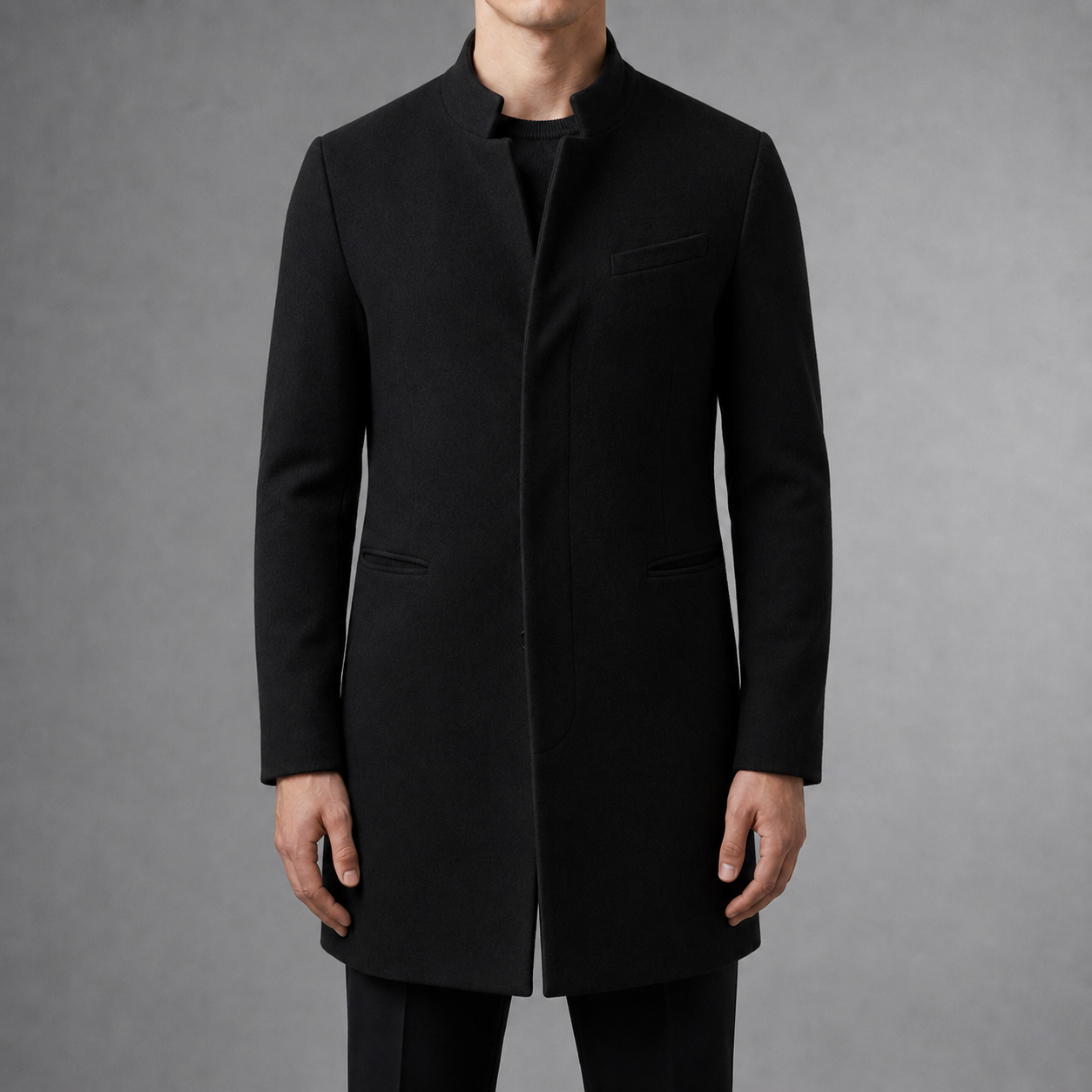 Sebastian - Men's Slim-Fit Stand Collar Coat