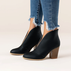 Sofie - Women's Suede Ankle Boots with V-Cut Upper