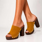 Sophie - Women's Studded Platform Heeled Sandals