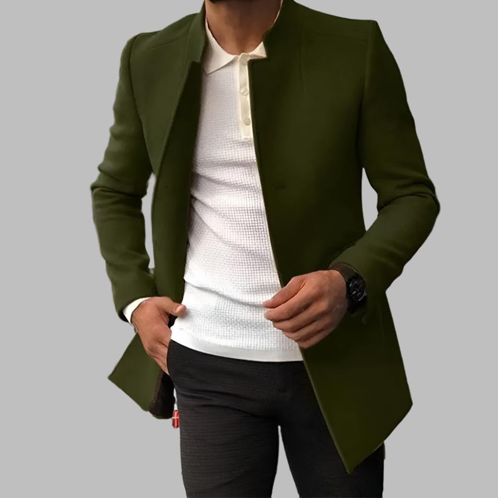 Stefano - Men's Long Tailored Blazer Coat