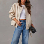 Taylor - Women's Oversized Leather Bomber Jacket