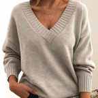 Tessa - Women's Premium Cashmere V-Neck Pullover