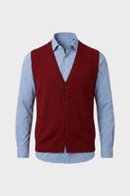Thaddeus - Men's V-Neck Knit Vest