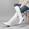 Thalia - Women's Slouched Knee-High Boots with Tapered Toe