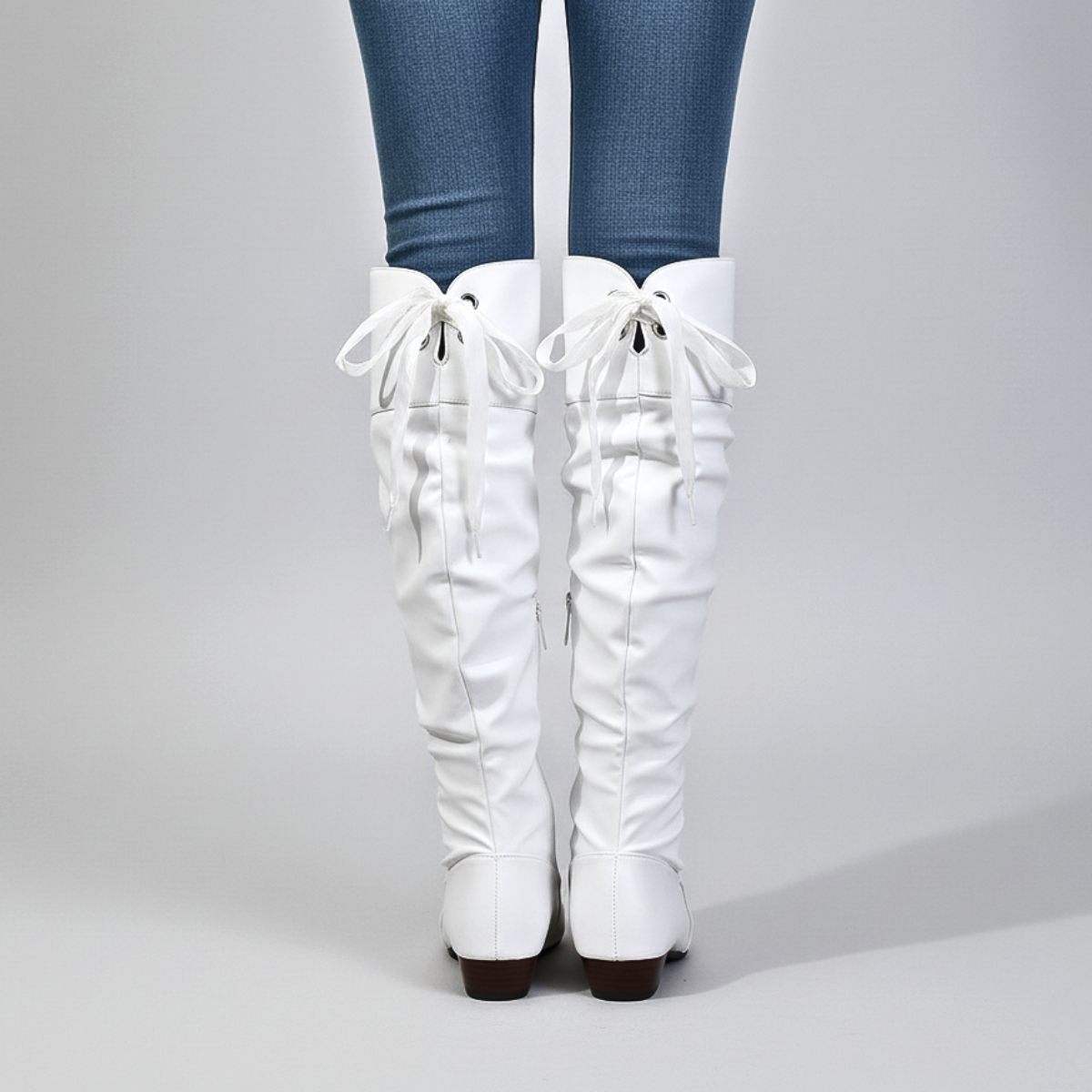 Thalia - Women's Slouched Knee-High Boots with Tapered Toe