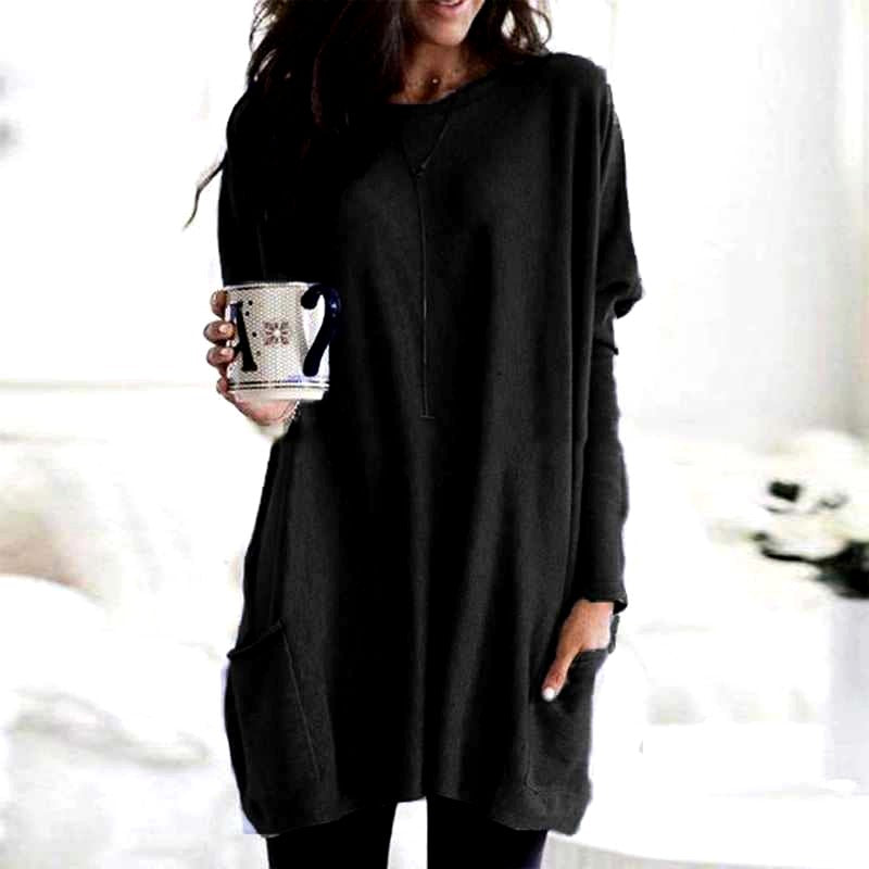 Thelma - Women's Round Neck Oversized Long Sleeve Sweater 2