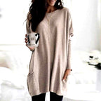 Thelma - Women's Round Neck Oversized Long Sleeve Sweater 4