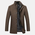 Tobias - Men's Stand Collar Wool Blend Overcoat