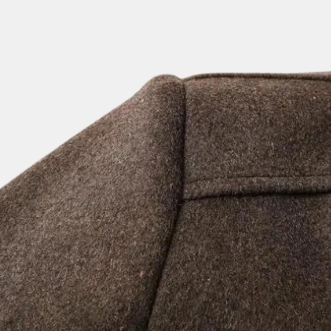 Tobias - Men's Stand Collar Wool Blend Overcoat