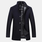 Tobias - Men's Stand Collar Wool Blend Overcoat