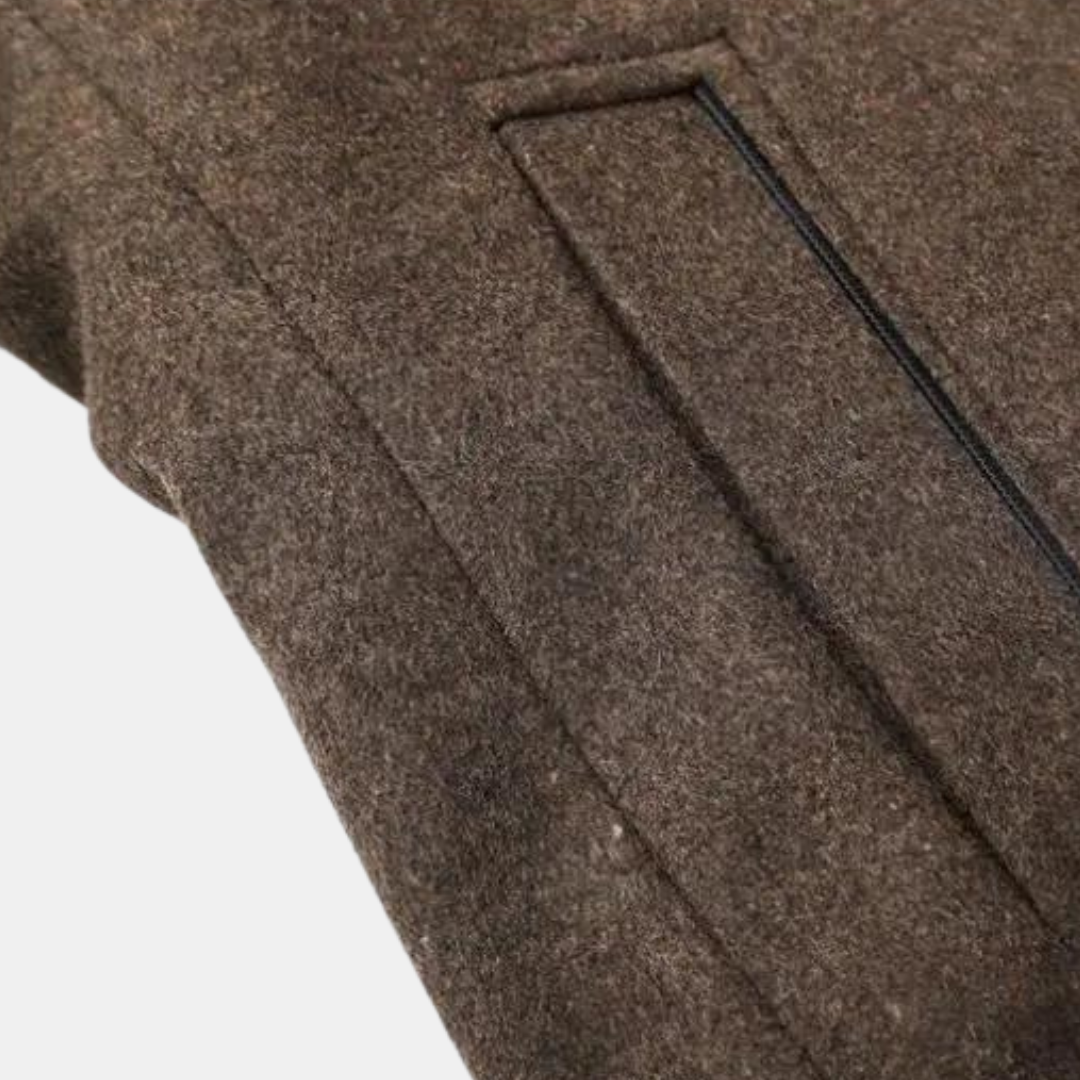 Tobias - Men's Stand Collar Wool Blend Overcoat