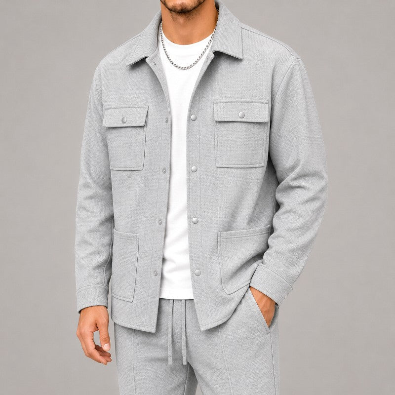 Todd - Men's Waffle Four-Pocket Utility Overshirt 2
