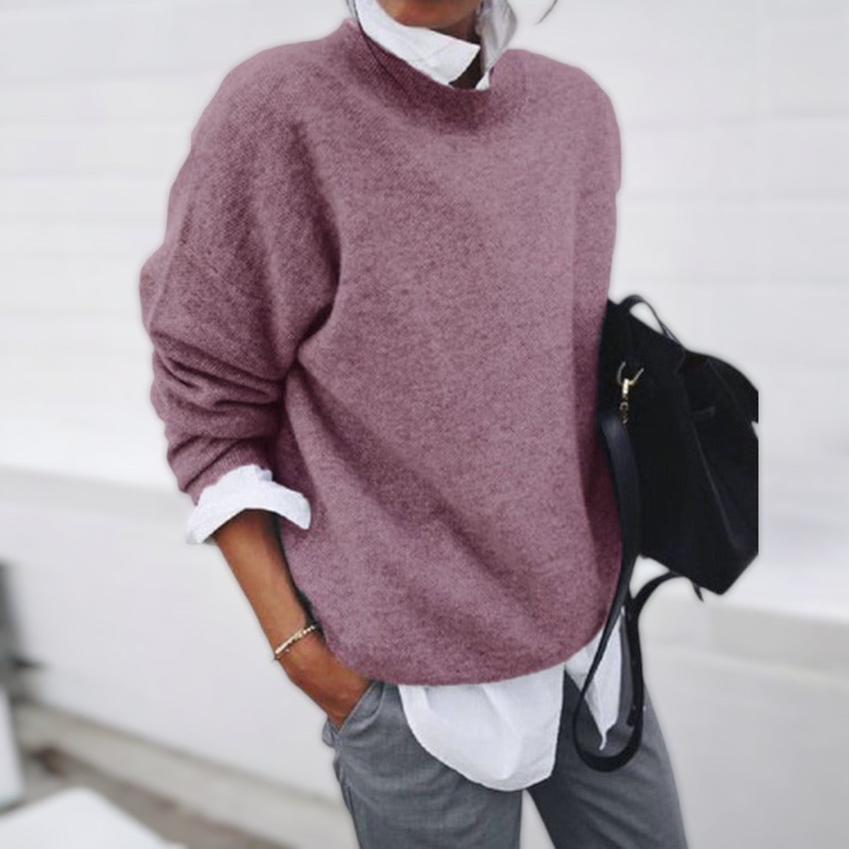 Vera - Women's Crew Neck Knit Sweater