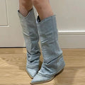 Vesper - Women's Denim Knee-High Boot