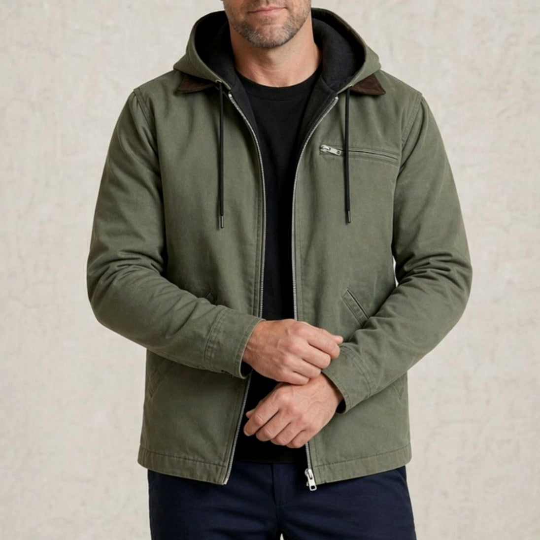 Vin - Men's Full-Zip Field Jacket with Adjustable Hood 7