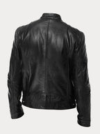 Vincenzo - Men's Leather Jacket with Zip Closure and Chest Pockets